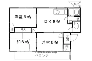 御池ハウス【3-A号室】の間取り