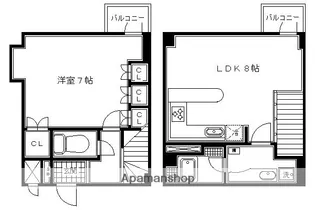 ヴェルビュ二条城東【202号室】の間取り