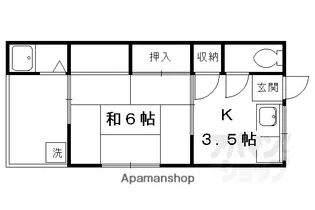 西野荘【6号室】の間取り