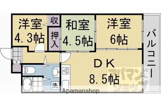 ドエル修学院【104号室】の間取り