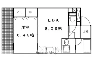 イスターナ今井鴨川西【402号室】の間取り
