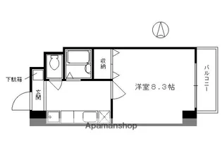 ハウスセゾン四条通【1612号室】の間取り
