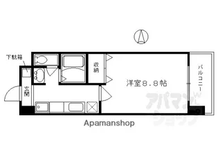 ハウスセゾン四条通【507号室】の間取り