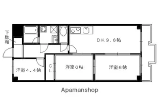 ハイツ山科【1階】の間取り