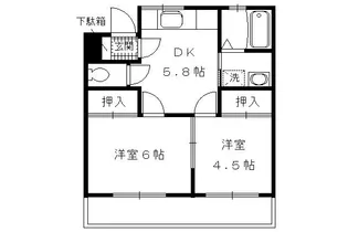 睦コーポ【205号室】の間取り