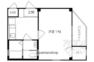 グランシャリオ御陵【303号室】の間取り