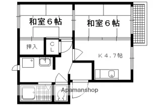 フレグランス山口【105号室】の間取り