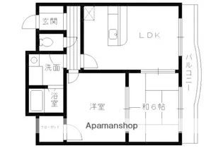 ラクロス丹波橋【201号室】の間取り