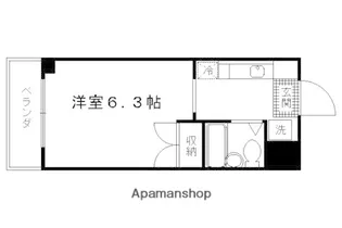 シフォン神泉苑【102号室】の間取り