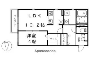 アルページュ頌徳【A106号室】の間取り