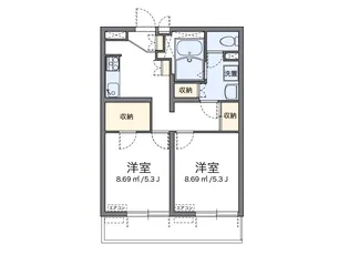 レオパレスプリオール東山Ⅱ【102号室】の間取り