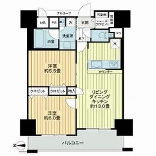 プレサンスロジェ四条大宮駅前【6階】の間取り