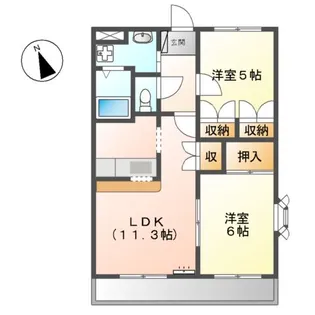 プレイス エリエゼル【2階】の間取り