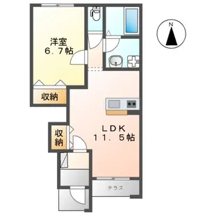 SUN BRIDGE KARASAKI【1階】の間取り