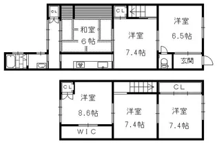 京都府京都市左京区吉田泉殿町【一戸建】の間取り
