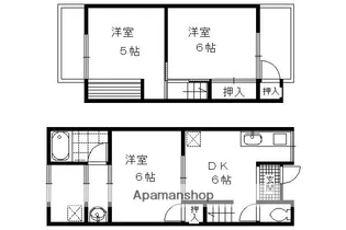 京都府京都市伏見区竹田向代町【テラスハウス】の間取り