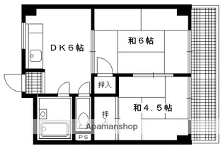 八瀬ロイヤルハイツ【305号室】の間取り