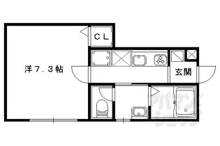 GREENROOM椥辻【101号室】の間取り