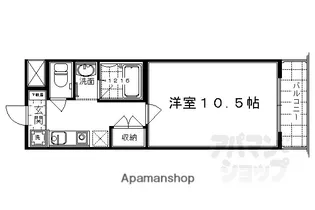 ROOTS二条城南【106号室】の間取り