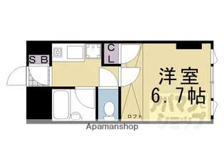 グランタック河原町五条【803号室】の間取り