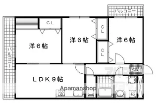 菊ビル【402号室】の間取り