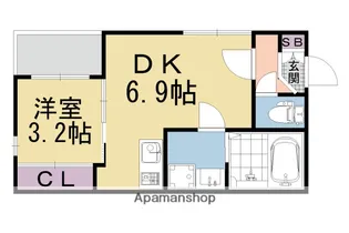 ハーモニーテラス東野狐藪町【101号室】の間取り