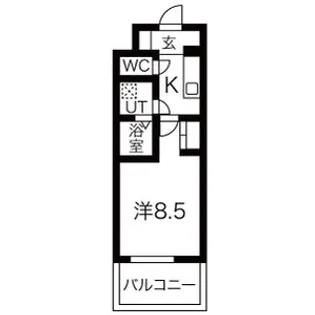 アーバンフラッツ五条堀川【1104号室】の間取り