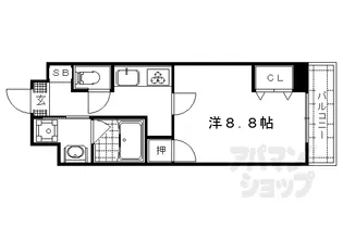 ヒルズ京都東【206号室号室】の間取り