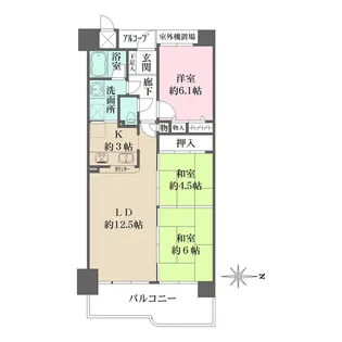 ファミールガーデン二条駅前 東棟【9階】の間取り