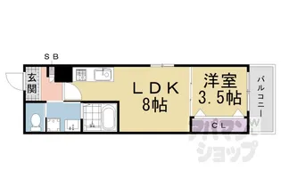 ジーメゾン伏見エルデ【0301号室】の間取り