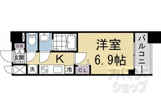 プレサンス京都東寺【0707号室】の間取り