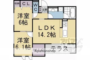 クレリアB棟【2階】の間取り