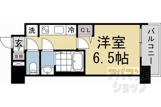 プレサンスTHE KYOTO 新町通【0307号室】の間取り