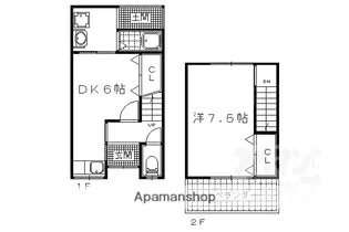 京都府京都市山科区西野楳本町【テラスハウス】の間取り