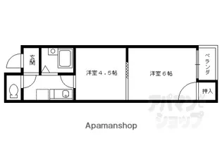 ANEX御所南【102号室】の間取り