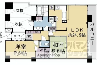 サンクタス四条烏丸スティーロレジデンス【1303号室】の間取り