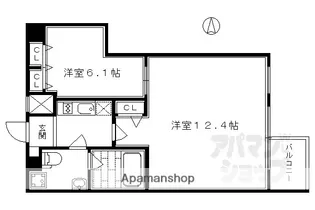 プレサンスNEO京都烏丸【1306号室】の間取り
