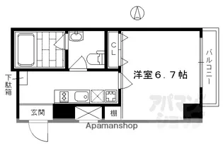 プレサンスNEO京都烏丸【1303号室】の間取り