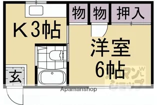 武市アパート【202号室】の間取り