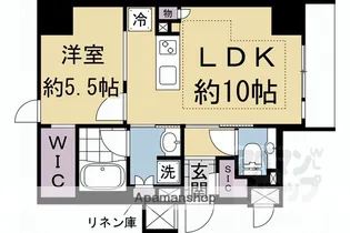 レ・ジェイド京都四条大宮【4階号室】の間取り