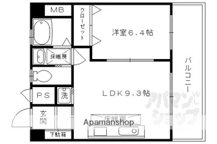 ドミール東山【403号室】の間取り