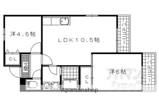 パークコート大津ANNEX【206号室】の間取り