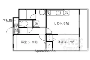 プラシド七瀬川【3階】の間取り