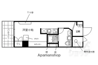 DETOMー1四条大宮【308号室】の間取り