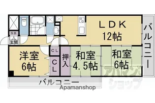 エルシティ伏見桃山【5階】の間取り