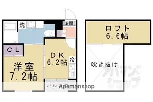 1DKの間取り画像