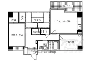KISグローブ竹【503号室】の間取り
