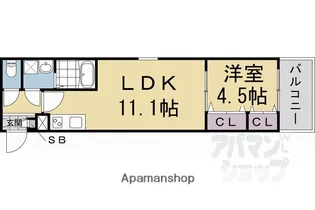 ジーメゾン向島シェルール【0201号室】の間取り