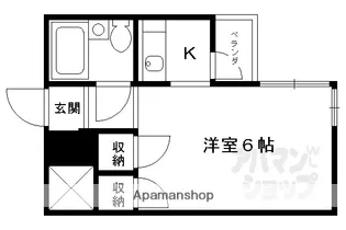 二条グランドハイツ【305号室】の間取り