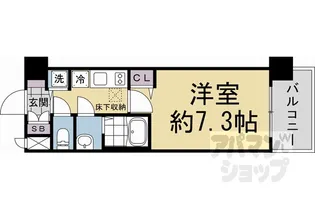 アスヴェル京都壬生EASTWEST【W104号室】の間取り